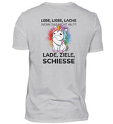LADE, ZIELE, SCHIESSE - BACKPRINT HERREN T-SHIRT