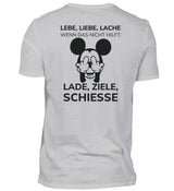 LADE, ZIELE, SCHIESSE - BACKPRINT HERREN T-SHIRT