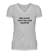 WIN COUNTRY - DAMEN V-NECK SHIRT