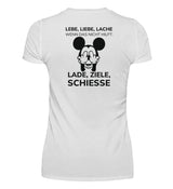 LADE, ZIELE, SCHIESSE - BACKPRINT DAMEN T-SHIRT