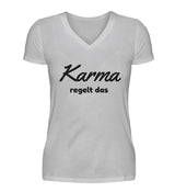 KARMA REGELT DAS - DAMEN V-NECK SHIRT