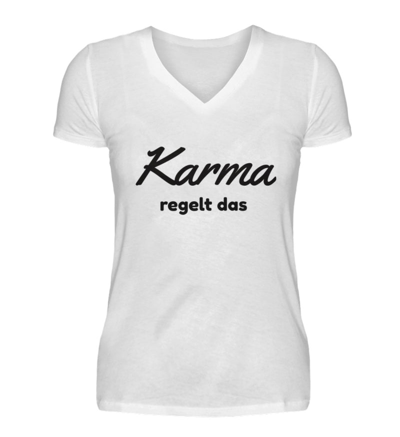 KARMA REGELT DAS - DAMEN V-NECK SHIRT