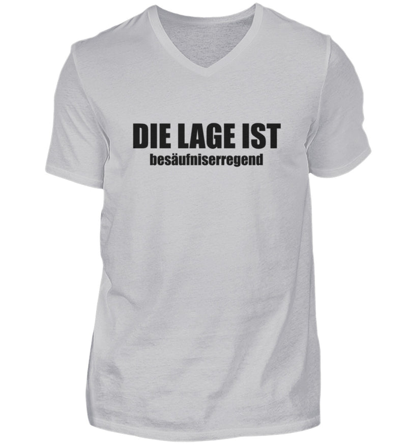 DIE LAGE IST BESÄUFNISERREGEND - HERREN V-NECK SHIRT