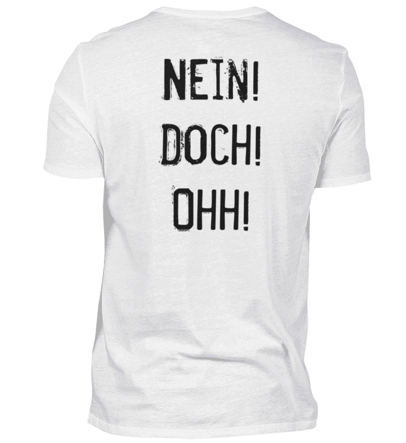 NEIN! DOCH! OHH! - BACKPRINT HERREN V-NECK SHIRT